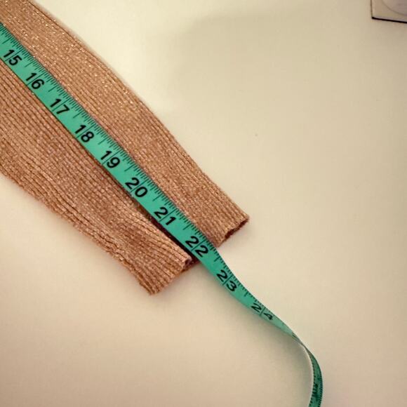 August Silk Bejeweled Neck Metallic Ribbed Sweater Size Med Shimmer Glam Sparkle - Picture 6 of 10